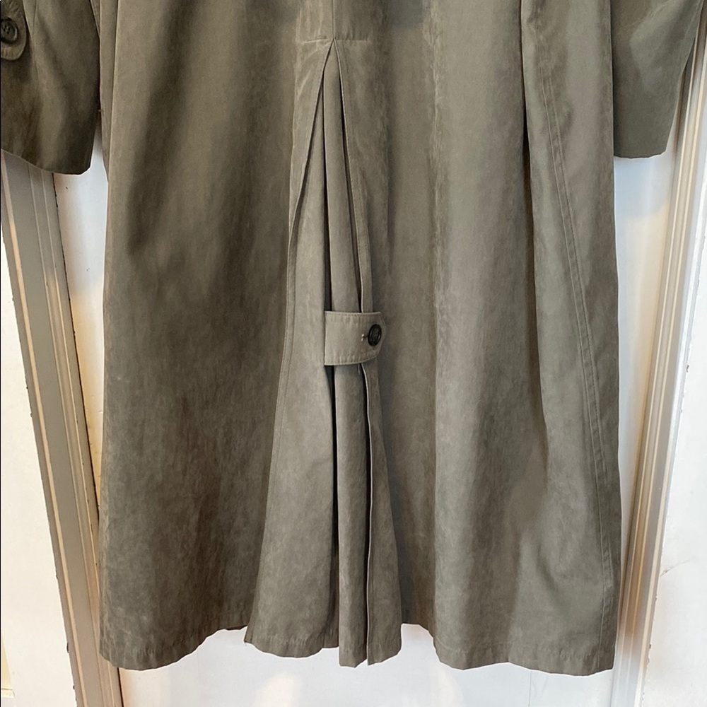 London Fog Men's Olive Army Green Trench Coat Single Breasted classic business - Picture 9 of 16